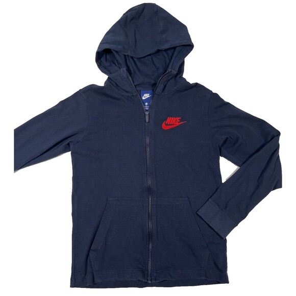 Nike‎ Big Kids Full Zip Sportswear Hoodie Navy Blue AA6628-451 Unisex Medium - Picture 1 of 3